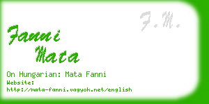 fanni mata business card